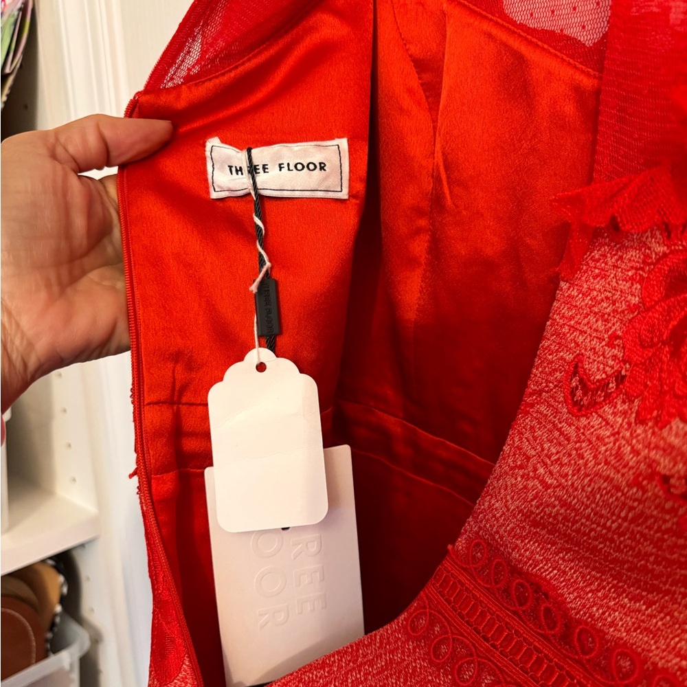 Three Floor Couture Red Dress - Picture 10 of 11